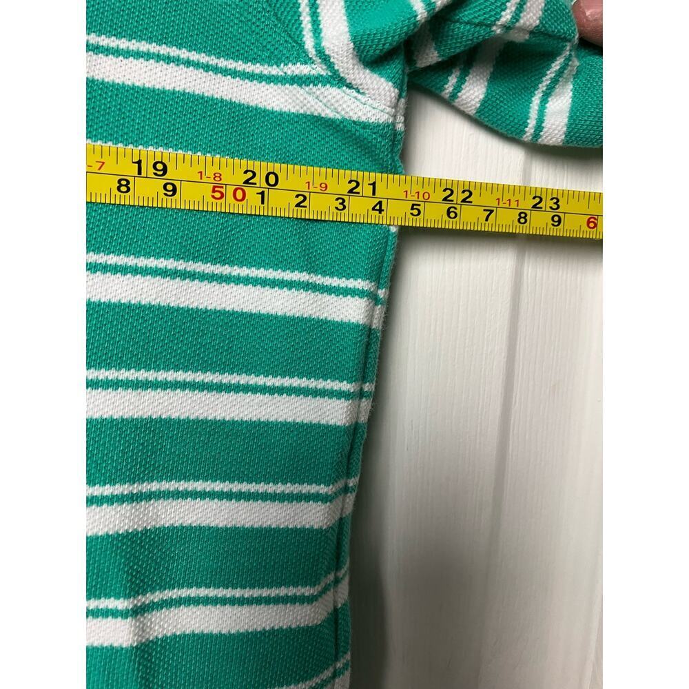 Brooks Brothers Original Fit Cotton Polo Green White Striped Size Medium - Picture 4 of 5